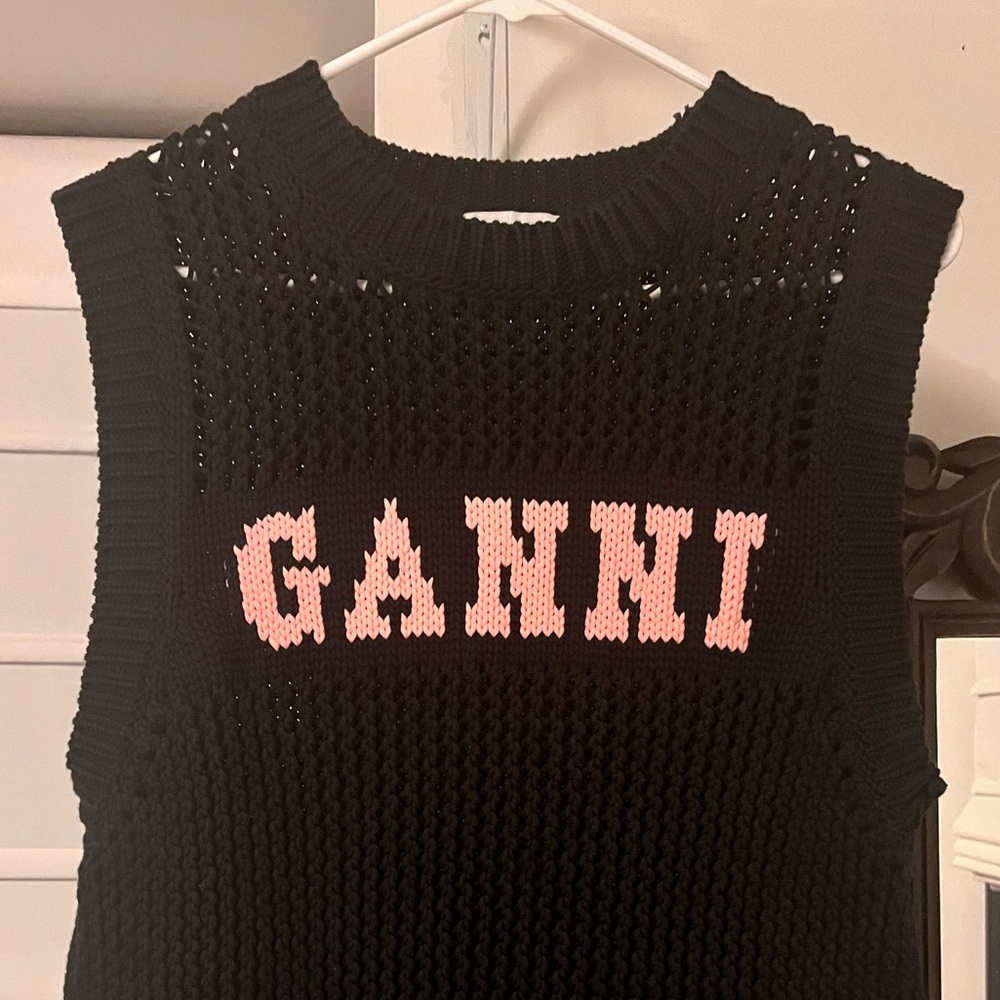 Ganni Logo Knitted Sweater Vest